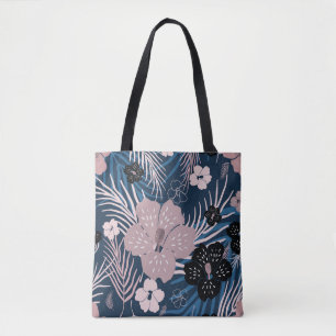 Tropische Blume Palm Blätter Textur Tasche