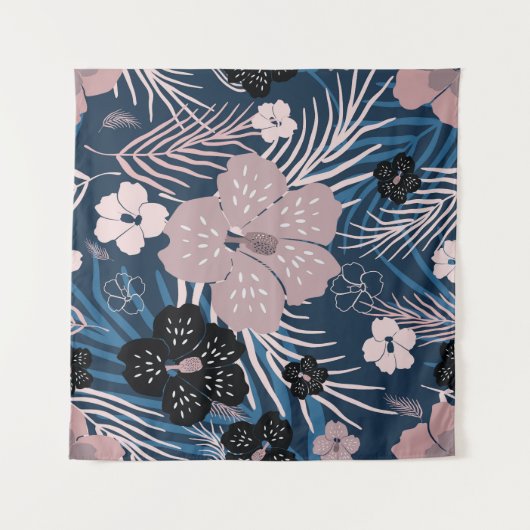 Tropische Blume Palm Blätter Textur Wandteppich (Vorderseite (Horizontal))