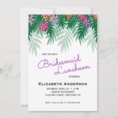 Tropische Blume & Palm Branch Bridesmaid Luncheon Einladung (Vorderseite)