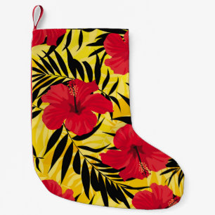 Tropische Blume Palmen Blätter, Vintage Muster. Kleiner Weihnachtsstrumpf