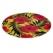 Tropische Blume Palmen Blätter, Vintage Muster. Schneidebrett (Ecke)