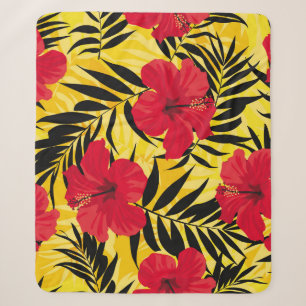 Tropische Blume Palmen Blätter, Vintage Muster. Sherpadecke