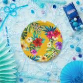 Tropische Blume Pappteller (Party)