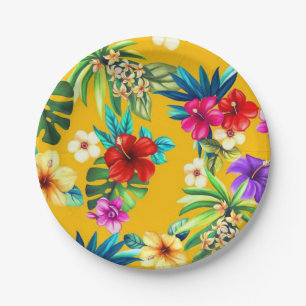 Tropische Blume Pappteller