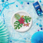 Tropische Blume Pappteller (Party)