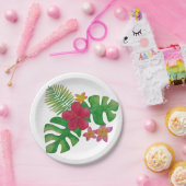 Tropische Blume Pappteller (Party)