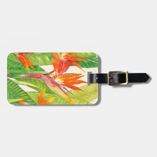 Tropische Blume | Paradiesvogel Gepäckanhänger (Vorderseite horizontal)