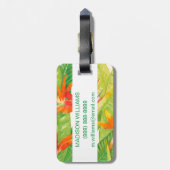 Tropische Blume | Paradiesvogel Gepäckanhänger (Rückseite vertikal)