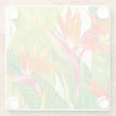 Tropische Blume | Paradiesvogel Glasuntersetzer (Rückseite)