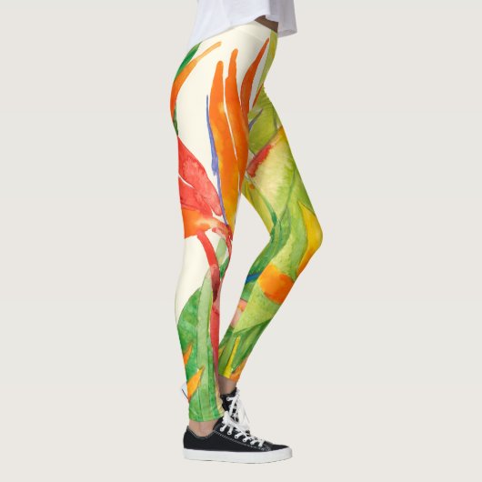 Tropische Blume | Paradiesvogel Leggings (Rechts)