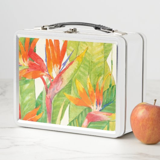 Tropische Blume | Paradiesvogel Metall Lunch Box (Beispiel)