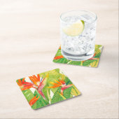 Tropische Blume | Paradiesvogel Rechteckiger Pappuntersetzer (Vor Ort)