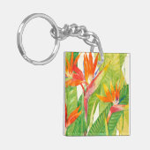 Tropische Blume | Paradiesvogel Schlüsselanhänger (Vorderseite links)