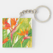 Tropische Blume | Paradiesvogel Schlüsselanhänger (Rückseite)