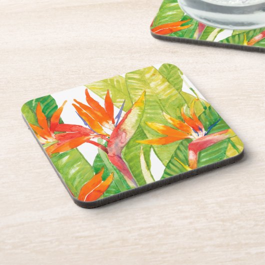 Tropische Blume | Paradiesvogel Untersetzer (Linke Seite)