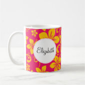 Tropische Blume personalisierte Umarmung Kaffeetasse (Links)