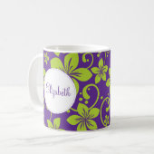 Tropische Blume personalisierte Umarmung Kaffeetasse (Vorderseite Links)