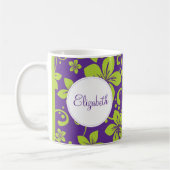 Tropische Blume personalisierte Umarmung Kaffeetasse (Links)