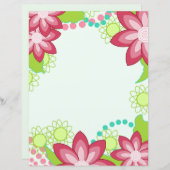 Tropische Blume | Pink Coral Stationery Paper (Vorne/Hinten)