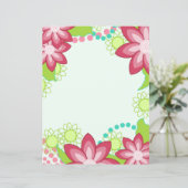 Tropische Blume | Pink Coral Stationery Paper (Stehend Vorderseite)