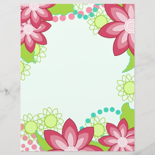 Tropische Blume | Pink Coral Stationery Paper (Vorderseite)