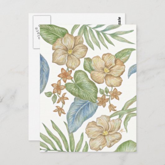 Tropische Blume Postkarte (Vorne/Hinten)