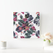 Tropische Blume Quadratische Wanduhr (Zuhause)