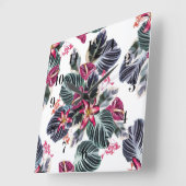 Tropische Blume Quadratische Wanduhr (Winkel)