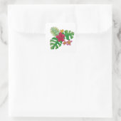 Tropische Blume Quadratischer Aufkleber (Tasche)