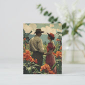 Tropische Blume Romance Harmonie Postkarte (Stehend Vorderseite)