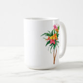 Tropische Blume rosa gelb Kaffeetasse (VorderseiteRechts)
