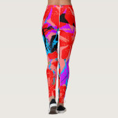 Tropische Blume rosa Leggings (Rückseite)