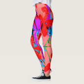 Tropische Blume rosa Leggings (Links)