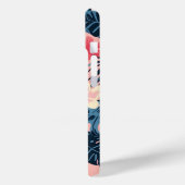 Tropische Blume Rosa personalisierte Monogramm Case-Mate iPhone Hülle (Rückseite / Links)