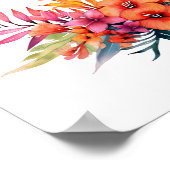 tropische Blume Rosa Pfirsichgelb Orange Poster (Ecke)