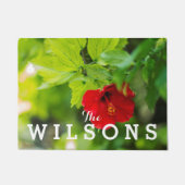 Tropische Blume roter Hibiskus-Hawaiis • Fußmatte (Vorderseite)