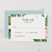 Tropische Blume RSVP Karte (Vorne/Hinten)