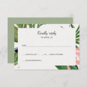 Tropische Blume RSVP Karte (Vorne/Hinten)