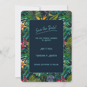 Tropische Blume Save the Date Einladung