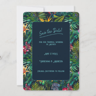 Tropische Blume Save the Date Einladung