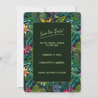 Tropische Blume Save the Date Einladung