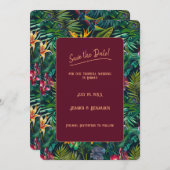 Tropische Blume Save the Date Einladung (Vorne/Hinten)