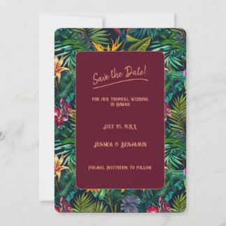 Tropische Blume Save the Date Einladung