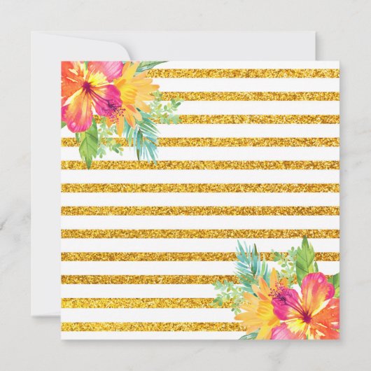 Tropische Blume Schwimmbad Party Geburtstag Einladung (Rückseite)