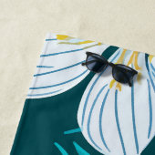 Tropische Blume Script Monogram Beach Handtuch (Beispiel)