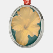 Tropische Blume Silbernes Ornament (Links)