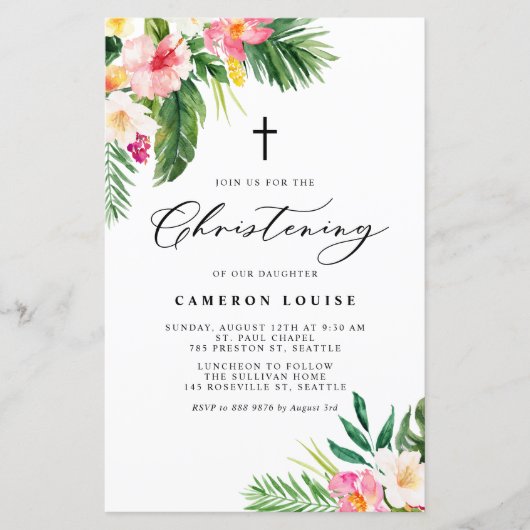 Tropische Blume Sommerfeierliche Einladung (Vorderseite)