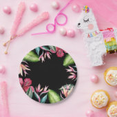 Tropische Blume Sommerinsel Blätter Pappteller (Party)