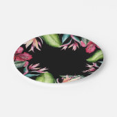 Tropische Blume Sommerinsel Blätter Pappteller (Schrägansicht)