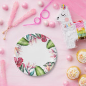 Tropische Blume Sommerinsel Blätter Pappteller (Party)